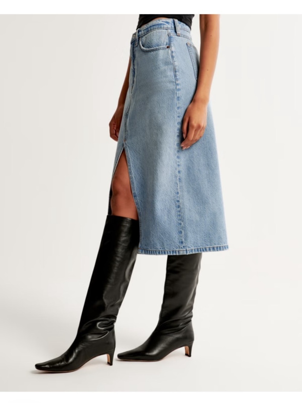 Abercrombie & fitch Denim Midi Skirt - Picture 3 of 12